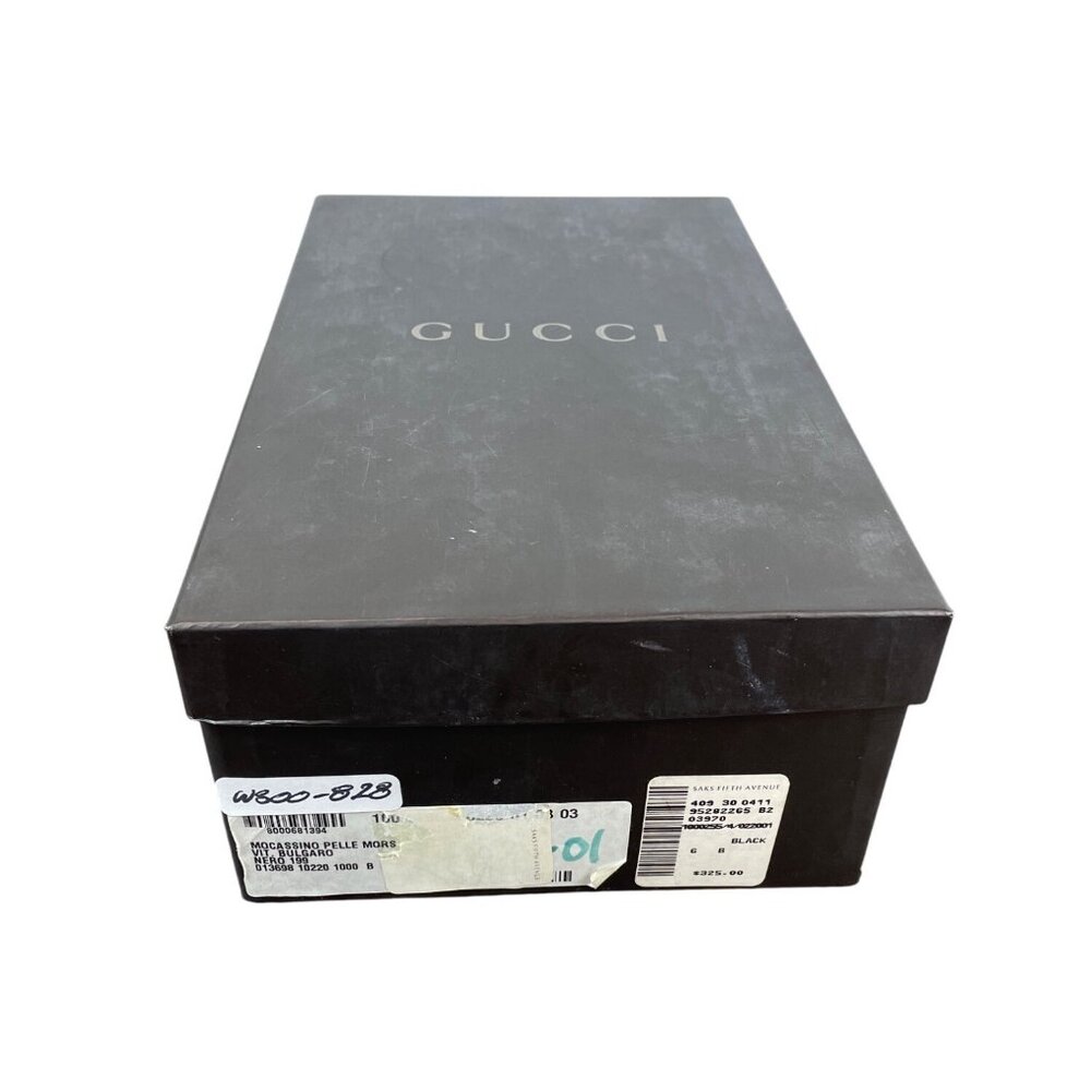 Vtg Gucci Black Leather Mocassino Pelle Mors Vit Bulgaro Horsebit Loafers Sz 6B - Picture 11 of 11